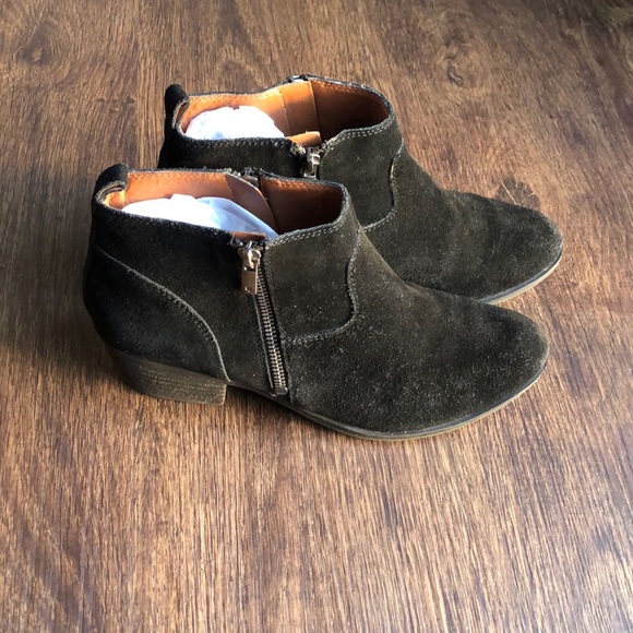 Lucky brand black suede double zipper ankle boots - Picture 4 of 9